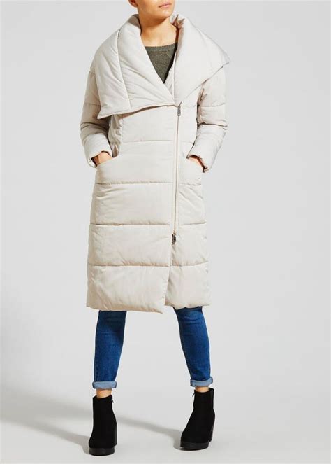 Asymmetric Long Padded Coat Stone Padded Coat Coat Bold Fashion