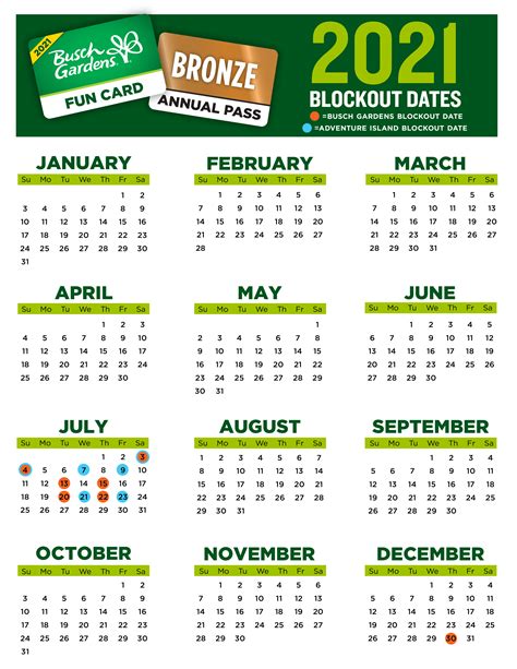 2021 fun card valid through december 31, 2021 at busch gardens tampa bay and through the end of the 2021 season at adventure island. Bronze Annual Pass and Fun Card - Blockout Dates | Adventure Island Tampa Bay