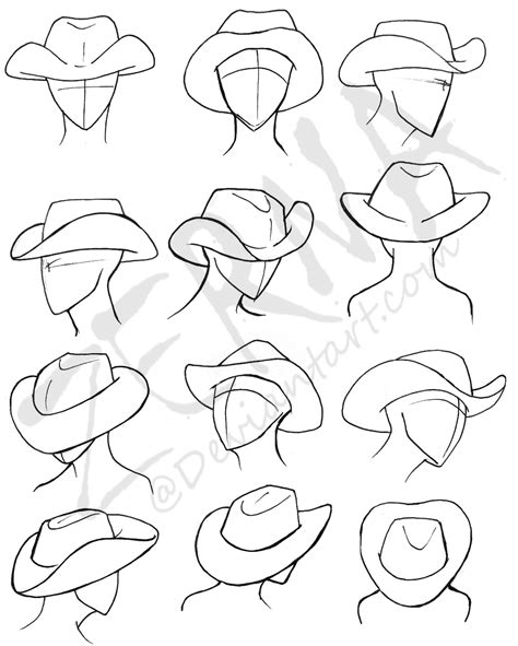 Cowboy Hat References By Zerna On Deviantart Drawing Hats Cowboy Hat