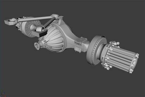3d Modeling Blog Mercedes Benz Actros Rear Axle Assembly 3d Model Wip