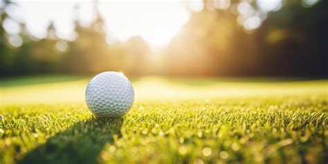 Premium Ai Image Closeup Of Golf Ball On Green Grass Of Golf Course