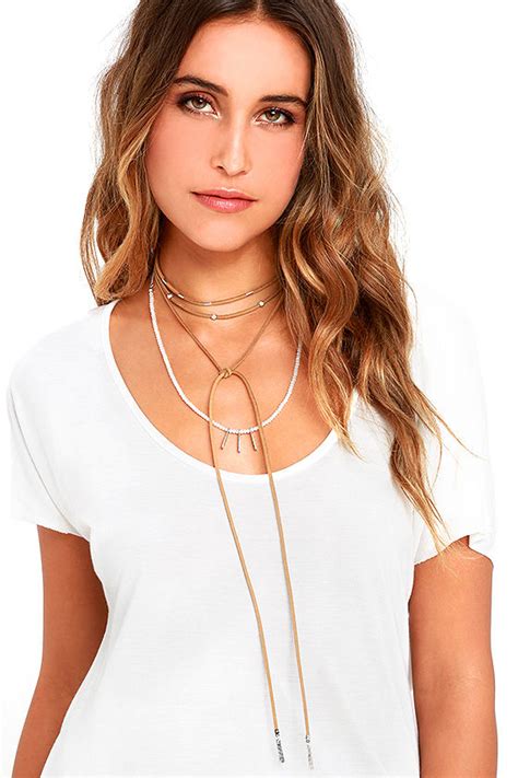 Cool Ivory And Tan Necklace Layered Necklace Wrap Necklace 1400