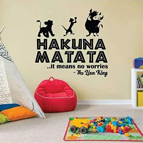 Lion King Cartoon Hakuna Matata Quote Vinyl Wall Art Sticker For Home