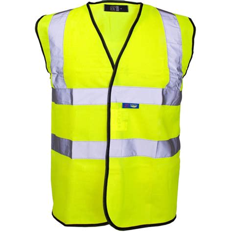 Hi Visibility Waistcoat Yellow With Black Piping Uk The Glove Store