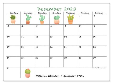 Kalender For Desember 2023 For Utskrift “772sl” Michel Zbinden No