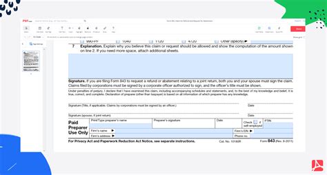 Form 843 Claim For Refund And Request For Abatement — Pdfliner