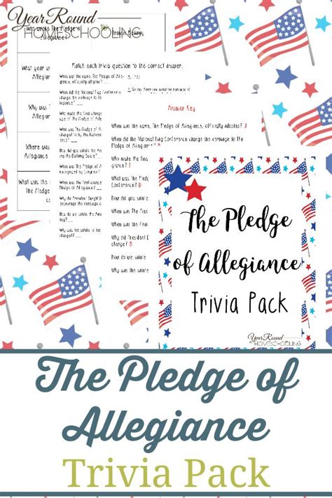 Here is a free printable of the pledge to the bible. The Pledge of Allegiance Trivia Pack | Homeschool, Pledge ...