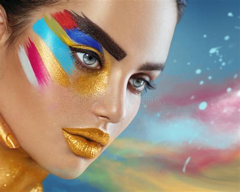 Beauty Fashion Portrait Of Beautiful Woman With Colorful