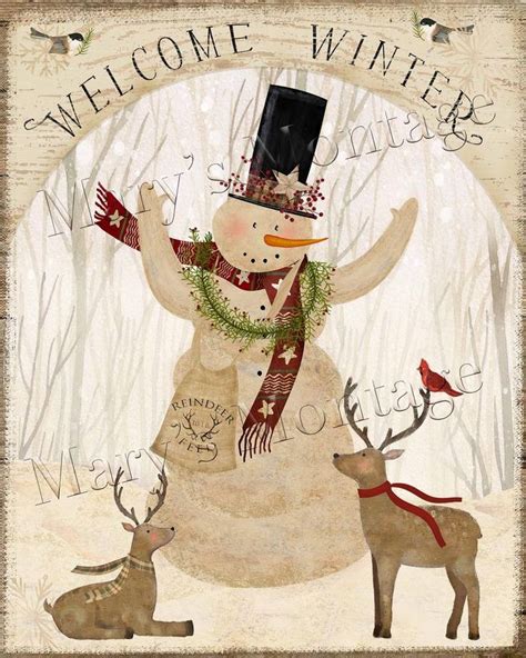 Welcome Winter Snowman 8x10 Printable Download Etsy Welcome