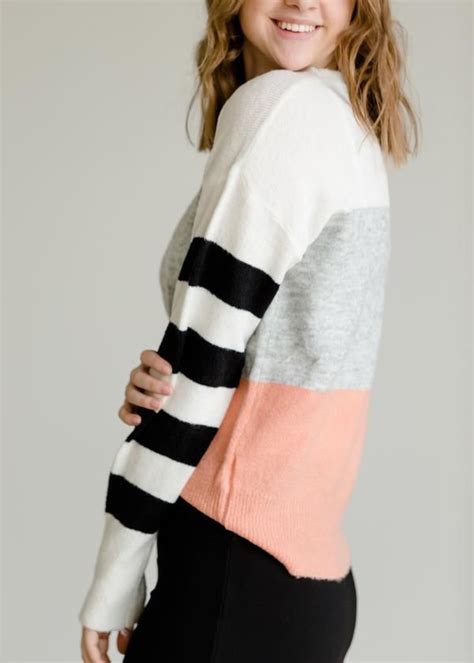 Colorblock Striped Knit Sweater Final Sale Striped Knit Sweaters Knitted Sweaters