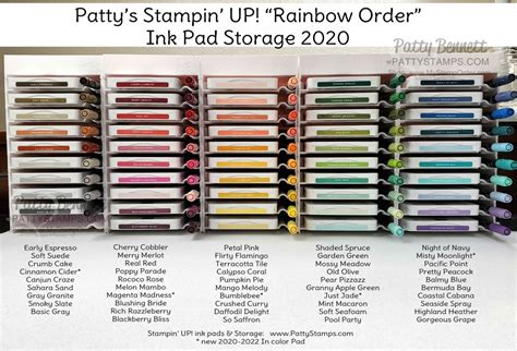 Patty S Stampin Up Ink Pad Storage In Rainbow Order Patty Stamps