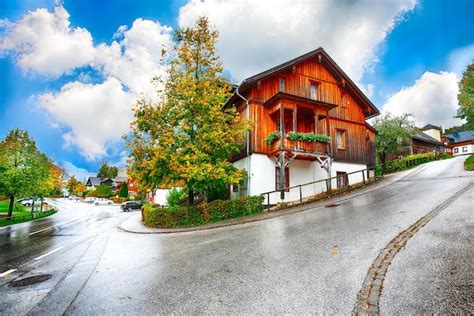 Premium Photo Beautiful Houses In Brauhof Village On The Lake Grundlsee