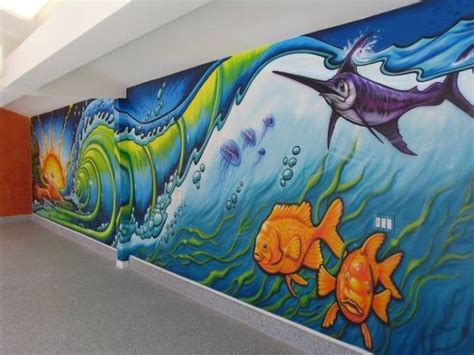 Art Murals By Drew Brophy Interior Exterior Mural Painting Sea Wall