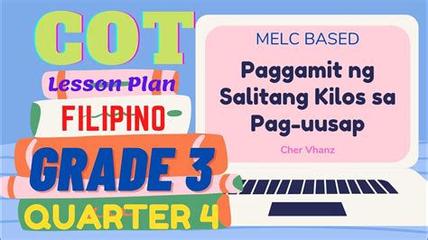 Cot Lesson Plan In Filipino 4 Q3 Kaibahan Ng Pang Uri At Pang Abay