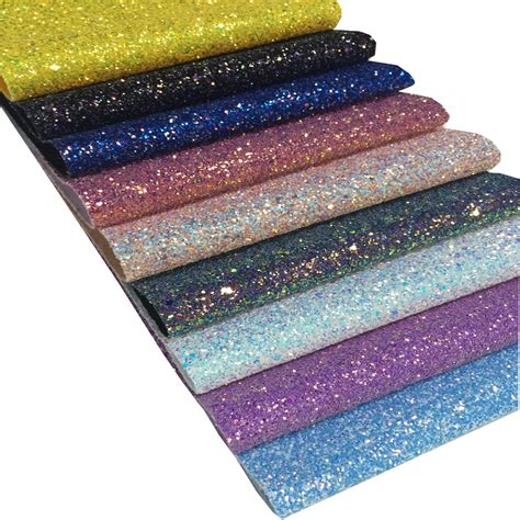 Hair Bows Making Material Glitter Fabric Sheetchunky Glitter Fabric