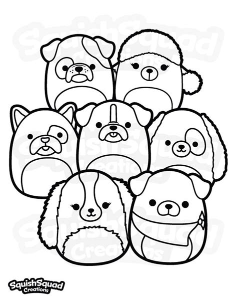 Squishmallow Dog Squad Coloring Page Printable Squishmallow Coloring