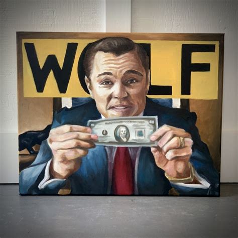 Wolf Of Wall Street Wolf Original Painting Tommy Manning Art