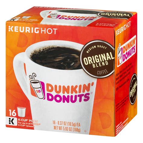 Dunkin Donuts Original Blend Coffee K Cup Pods Medium Roast 16 Count