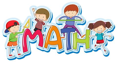 Font Design For Word Math With Happy Kids 432700 Vector Art At Vecteezy