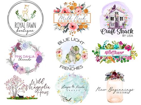 Design & Templates Floral Logo Complete Branding Kit Photography Logo