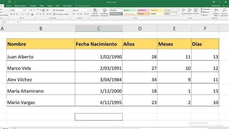 Formula Excel Para Calcular Edad Entre Dos Fechas Printable Templates Free