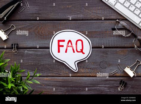 Business Concept Faq Frequently Asked Questions With Keyboard Stock