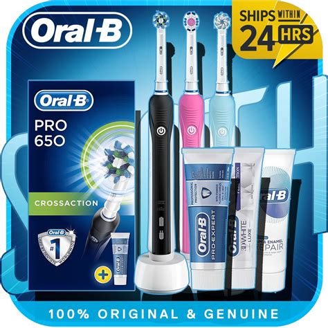 Oral B Pro 650 Cross Action 3d White Sensi Ultrathin Electric Rechargeable Toothbrush