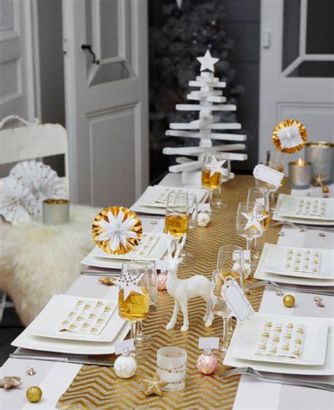 Deco De Table Noel Blanc Et Or Idée Déco Table Noël Créez Une