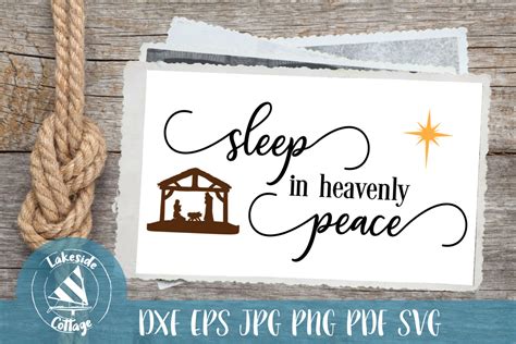 Sleep In Heavenly Peace Religious Christmas Svg Design