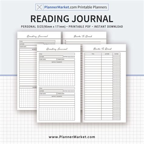 Reading Journal Printable Books To Read Reading List Book Etsy