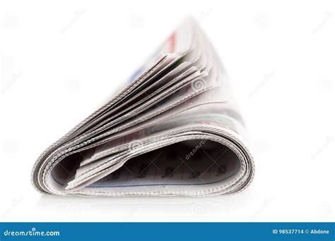 Folded Isolated Newspaper Stock Photo Image Of Folded 98537714