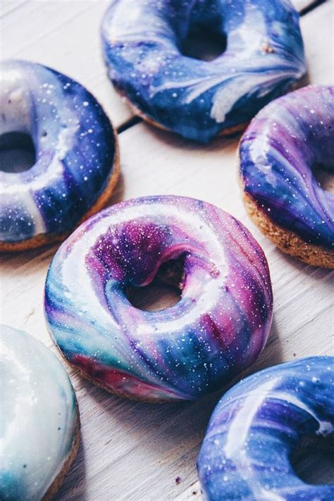 Galaxy Doughnuts Delicious Donuts Cute Desserts Rainbow Food