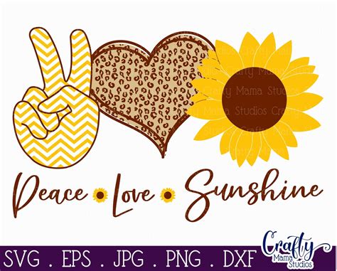 Sunflower Svg, Peace Love Sunshine Svg, Leopard, Chevron Svg By Crafty