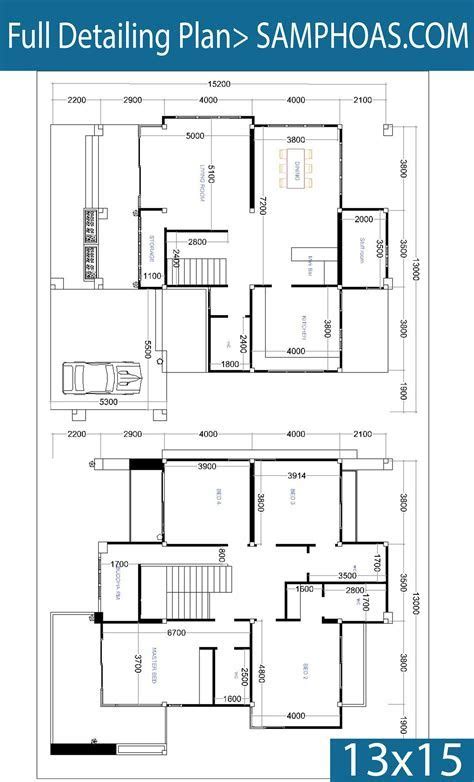 House Plans 7x12m With 4 Bedrooms Plot 8x15 Sam House 187