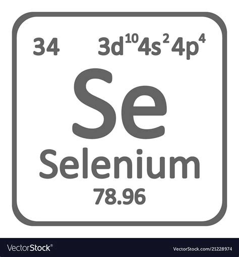 Periodic Table Element Selenium Icon Royalty Free Vector