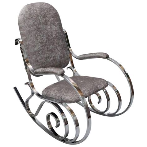 French Midcentury Chrome Rocking Chair By Maison Jansen For Sale At 1stdibs