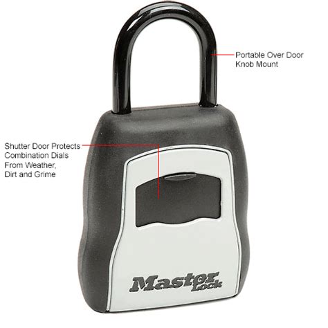 Master Lock No 5400d Portable 4 Digit Combination Keylock Box Holds
