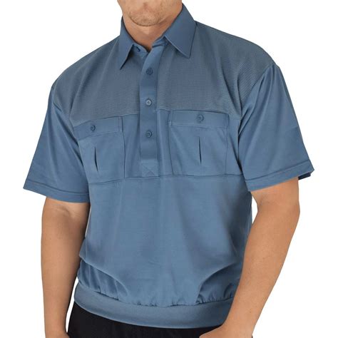 Palmland Classic 2 Pocket Solid Banded Bottom Polo Shirt Sizes Medium