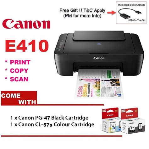 Using counterfeit ink will harm your printer as well as render your warranty void. Canon PIXMA E410 AIO Low Cost Printer | Shopee Malaysia