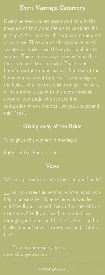 These vows may also precede the vows after the charge, as two parts of the same vows. Trendy Wedding Ceremony Script Simple 67+ Ideas | Wedding ceremony unity, Wedding ceremony ...