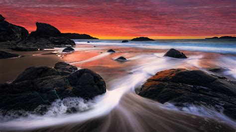We have a massive amount of hd images that will make your computer or smartphone look. Sunset Rocks Shore Beach Stream Wallpapers | HD Wallpapers ...