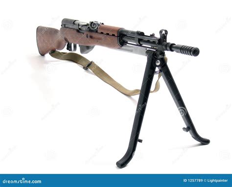 Automatic Rifle On Tripod Stock Image Image Of Isolated 1257789