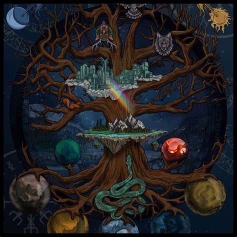 Artstation Yggdrasil Tree Of Life And Nine Worlds Of Norse Mythology