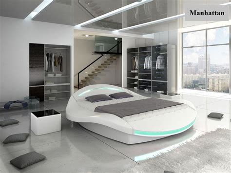Details About Moder Platform Bed Manhattan Black Or White With Led