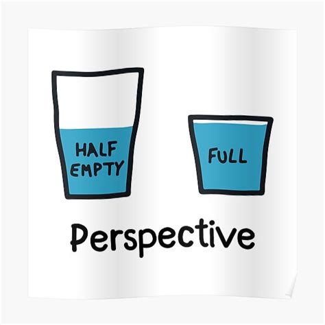 Its All About Perspective Half Empty Half Full Glass Quotes Poster