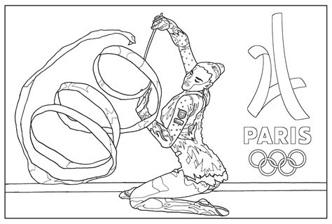 jeux olympiques gymnastique paris 2024 coloriage sur les jeux olympiques pour enfants
