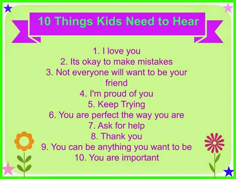 10 Things Kids Need To Hear