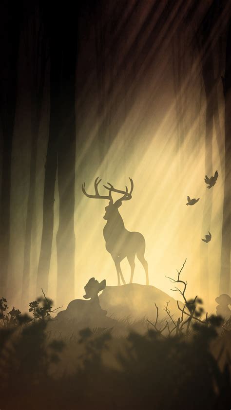 1080x1920 Deer Forest Fantasy Artist Artwork Digital Art Hd