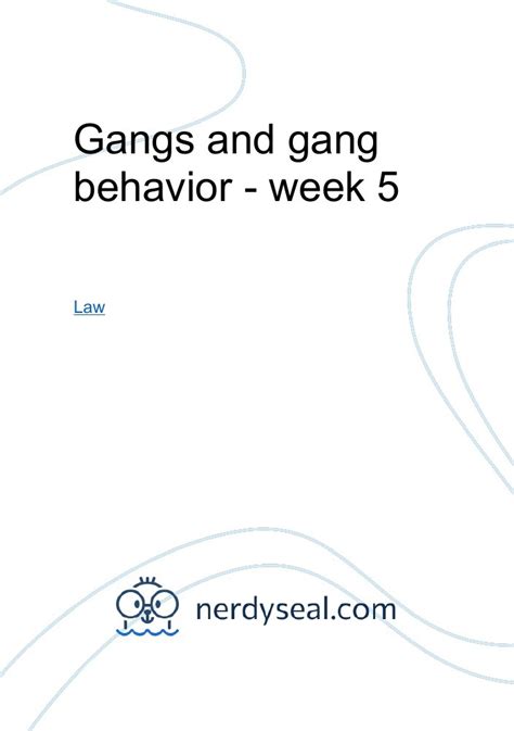 Gangs And Gang Behavior Week 5 416 Words Nerdyseal
