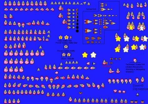 Drill Kirby Combo Ability Sprite Sheet By Redballbomb On Deviantart